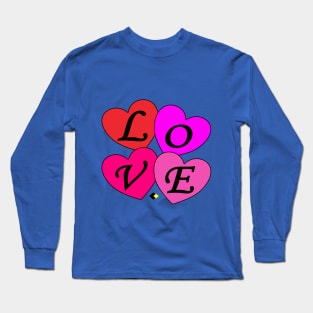 FOUR LOVE HEARTS MIX Long Sleeve T-Shirt